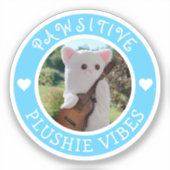 Sticker Vibes Plushie bleu Cute Kawaii (Recto)