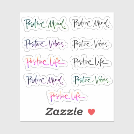 Sticker Vibes positives de l'esprit Citation positive de l (Feuille)