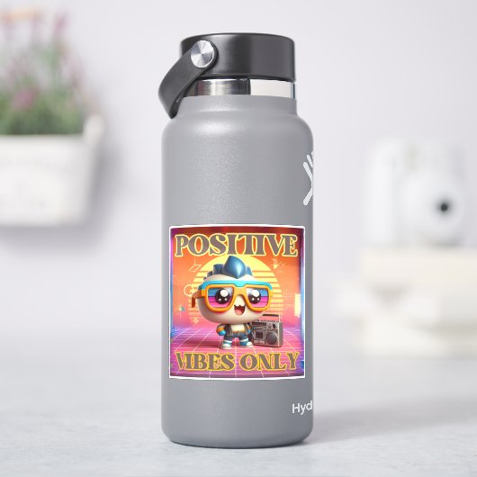 Sticker Vibes Positives Rétro Seulement, Répartir La Posit (HydroFlask)