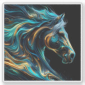 Sticker Vibrant Horse Art on Dark Background (Devant)