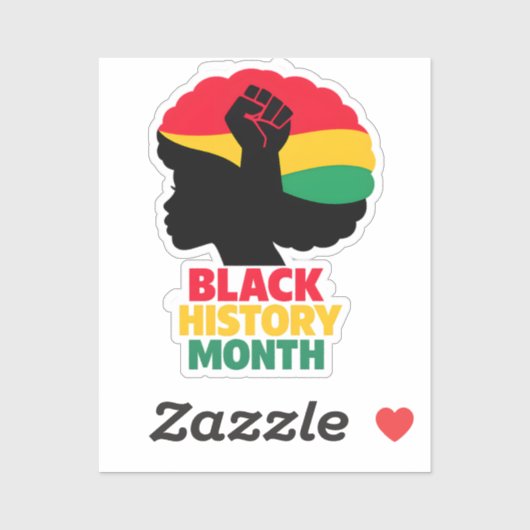 Sticker Vibrant Pan African Colors Afro Woman Silhouette  (Feuille)