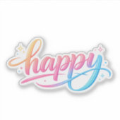 Sticker Vibrant Pastel Gradient HAPPY Typography - Modern (Devant)