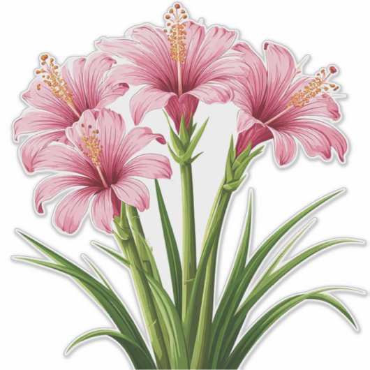 Sticker Vibrant Pink Flowers (Devant)