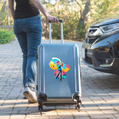 Sticker Vibrant Pop-Art Golfer Swinging a Driver on Green (Valise Insitu)