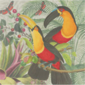 Sticker Vibrant Tropical Toucan Birds Art Exotic Jungle (Devant)