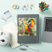 Sticker Vibrant Tropical Toucan Birds Art Exotic Jungle (Couverture iPad)