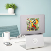 Sticker Vibrant Tropical Toucan Birds Art Exotic Jungle (Ordinateur portable sur le bureau)