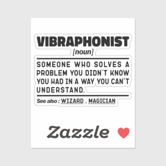 Sticker Vibraphoniste Noun Percussion Instrument Lover Coo (Feuille)