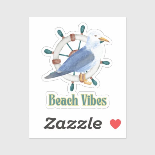 Sticker vibrations de la plage (Feuille)