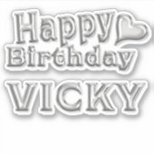 Sticker Vicky Happy Birthday (Devant)