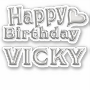 Sticker Vicky Happy Birthday