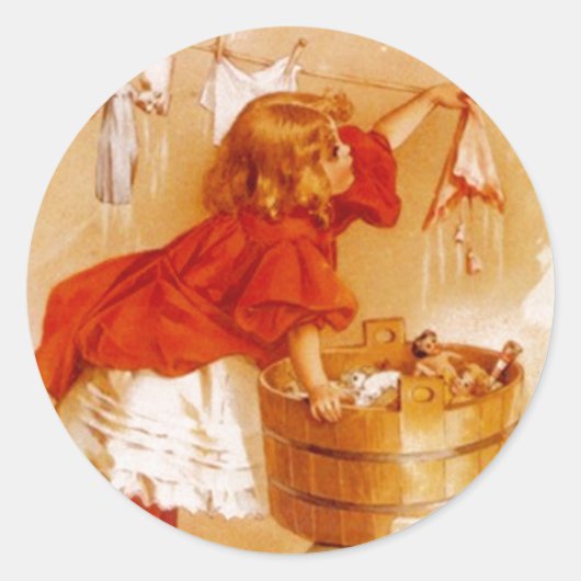 Sticker Victoriaans Modes en zeepwasgoed (Voorkant)