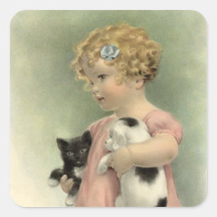 Sticker Victoriaans zwerfdieren Animal Rescue Cat