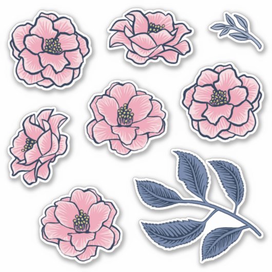 Sticker Victorian Camellia Art Pack (Devant)