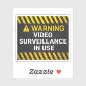 Sticker Vidéo Surveillance En Service Avertissement (Feuille)