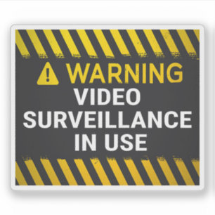 Sticker Vidéo Surveillance En Service Avertissement
