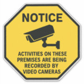 Sticker Video Surveillance Notice Sign  (Devant)