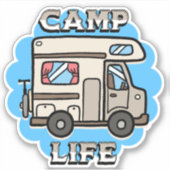 Sticker Vie de camp | Camper rétro (Devant)