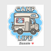 Sticker Vie de camp | Camper rétro (Feuille)