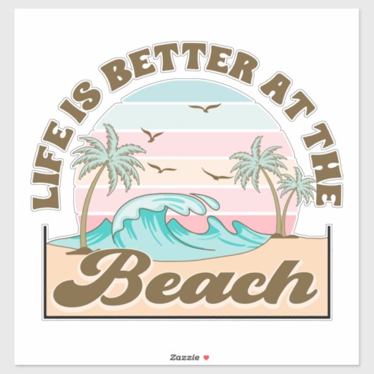 Sticker Vie de plage tropicale (Feuille)