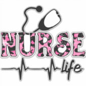 Sticker Vie infirmière - Vivre cette vie infirmière (Devant)