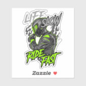 STICKER VIE LENTE MODE DE VIE RAPIDE (Feuille)