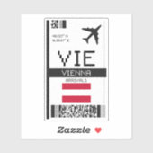 Sticker VIE Vienna Boarding Pass - Autriche Travel (Feuille)