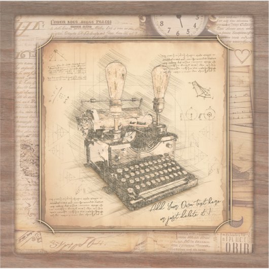 Sticker Vieille machine à écrire Vintage. Auteur / Écrivai (Devant)