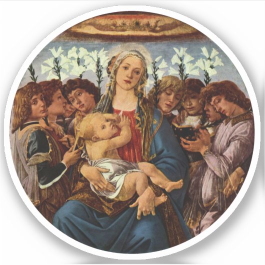 Sticker Vierge à l'Enfant avec huit anges de Botticelli (Devant)