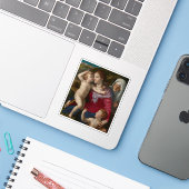 Sticker Vierge&Enfant avec St Elizabeth&St Jean le Baptist (Ordinateur portable avec iPhone)