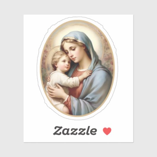 Sticker Vierge Marie et Christ Enfant Vinyl (Feuille)