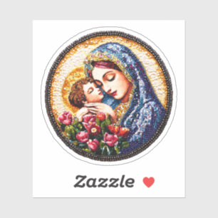 Sticker Vierge Marie et Enfant Jésus vinyle