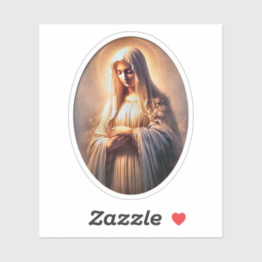Sticker Vierge Marie et Roses Vinyle (Feuille)