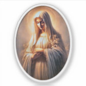 Sticker Vierge Marie et Roses Vinyle (Devant)