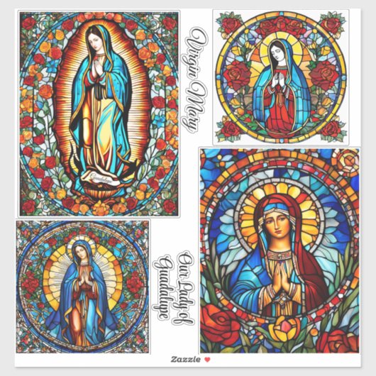 Sticker Vierge Marie & Notre Dame de Guadalupe 4 Jolie (Feuille)