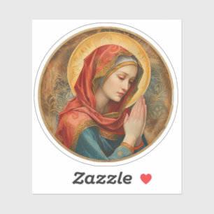 Sticker Vierge Marie priant en vinyle