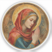 Sticker Vierge Marie priant en vinyle (Devant)