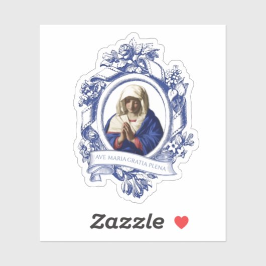 Sticker Vierge Marie Sainte Marie en latin (Feuille)