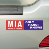 Sticker Viêt Nam Bumper MIA "Only Hanoi Knows" 197 (En voiture)