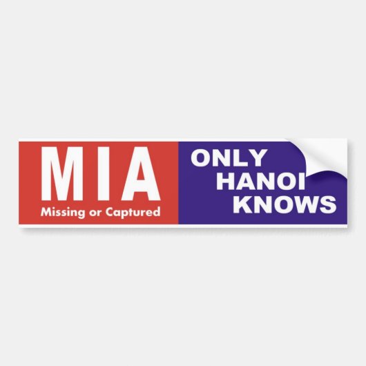 Sticker Viêt Nam Bumper MIA "Only Hanoi Knows" 197 (Devant)