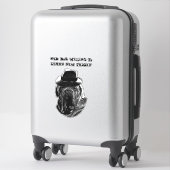 Sticker Vieux Chien Prêt À Apprendre De Nouveaux Tricks Ma (Sur valise)