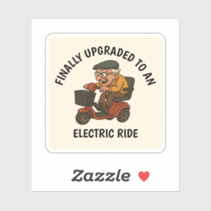 Sticker Vieux homme sur scooter