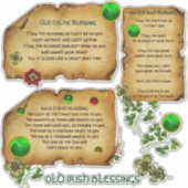 Sticker Vieux Noël irlandais Bénédictions Parchemin Shamro (Devant)
