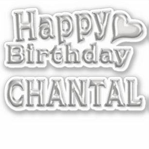Sticker Vignette autocollante Chantal Happy Birthday