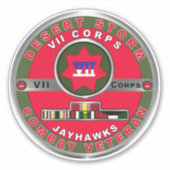 Sticker VII CORPS Tempête du désert Vétérinaire (Devant)