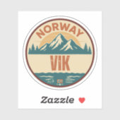 Sticker Vik, Norvège Norvège (Feuille)