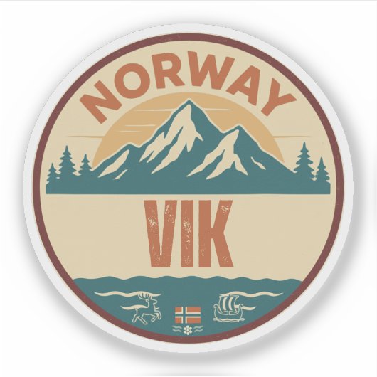 Sticker Vik, Norvège Norvège (Devant)