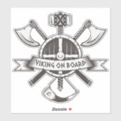 Sticker Viking à bord (Feuille)