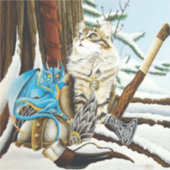 Sticker Viking Cat Blue Dragon (Devant)