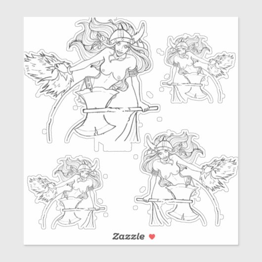 Sticker Viking Mermaid Warrior Thunder_Cove (Feuille)